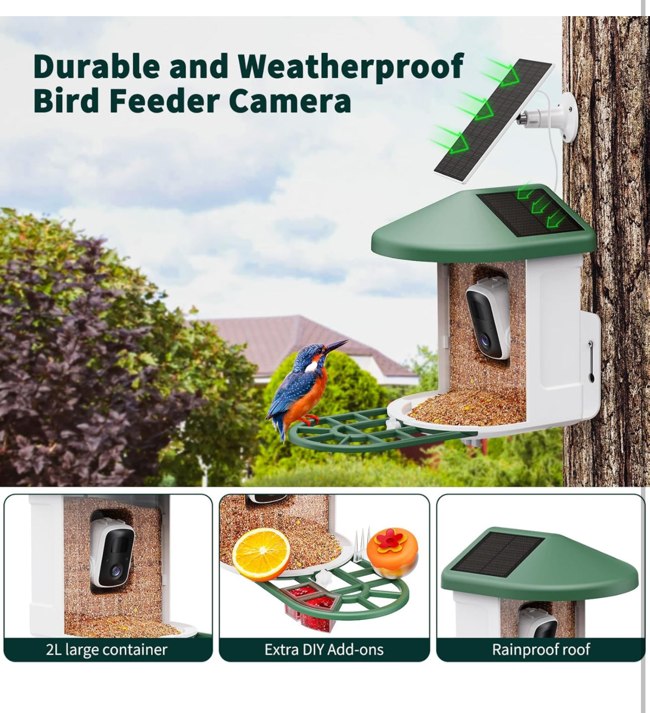 Amaprime® Smart Bird Feeder with Camera Solar Powered