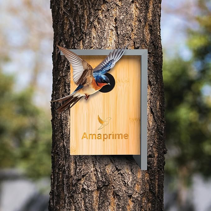 Amaprime® Wooden Bird House – Bule Bird House, Durable Birdhouses for Outdoor