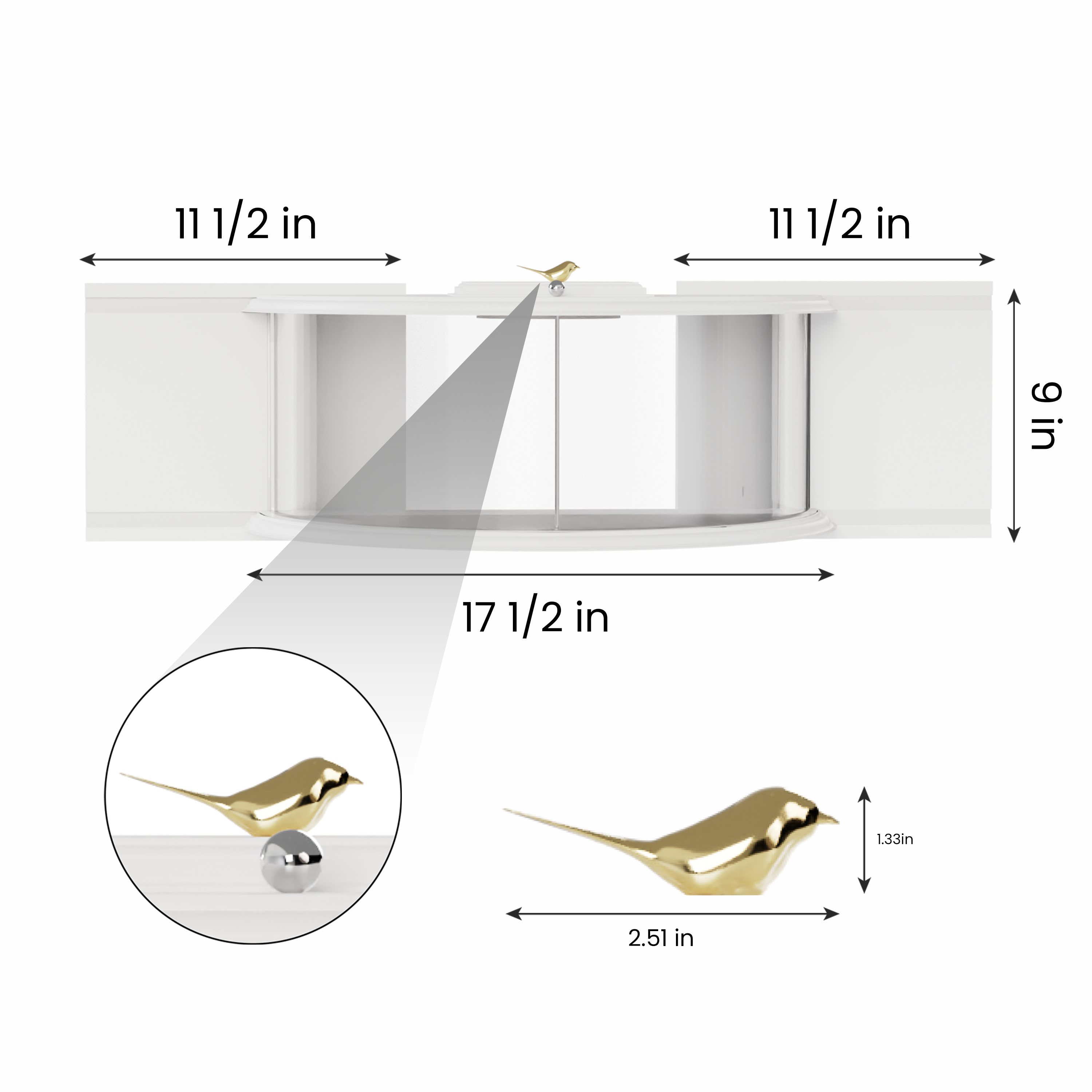 Amaprime® Window Bird Feeder 180° for Ultimate Wild Bird Watching ( PVC White )