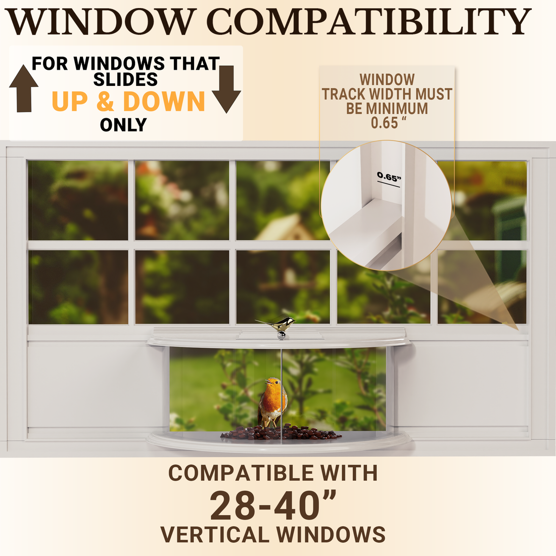 Amaprime® Window Bird Feeder 180° for Ultimate Wild Bird Watching ( PVC White )